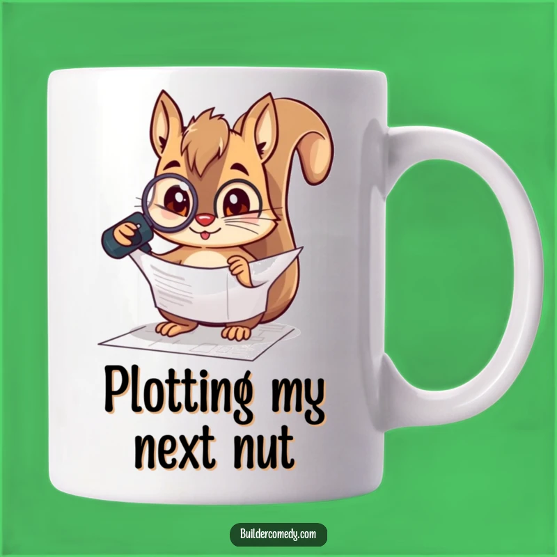 Funny Squirrel Blueprint Mug: Inspecting Genius Gift for Engineers and Architects