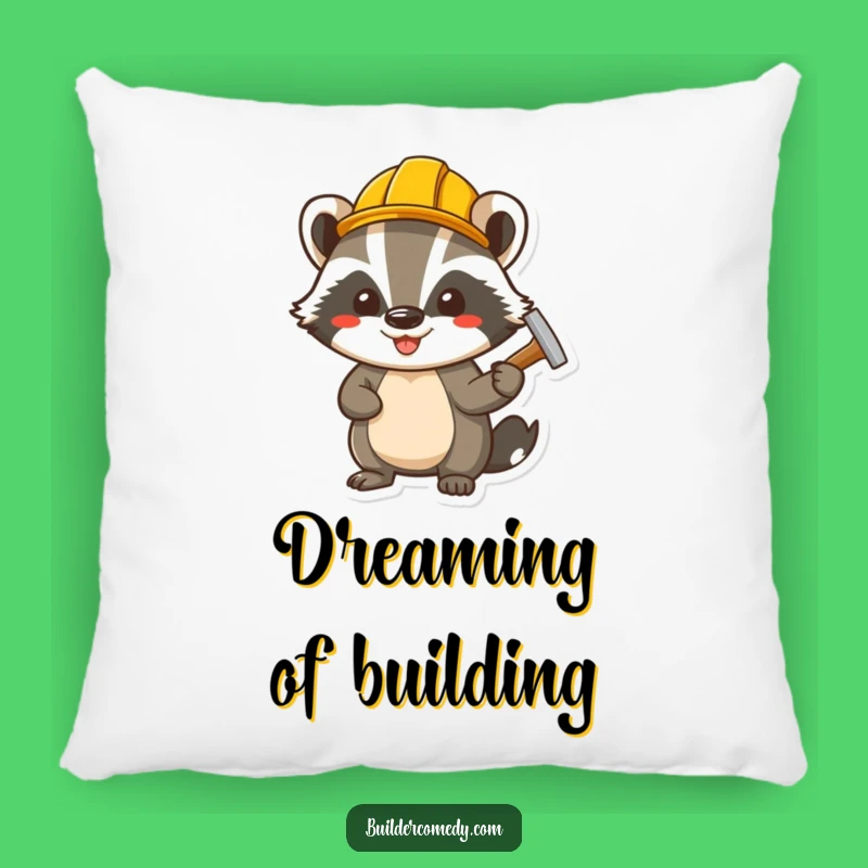 Funny Badger Hammering Nail Pillow: Cuddle Up with Handy Comfort!