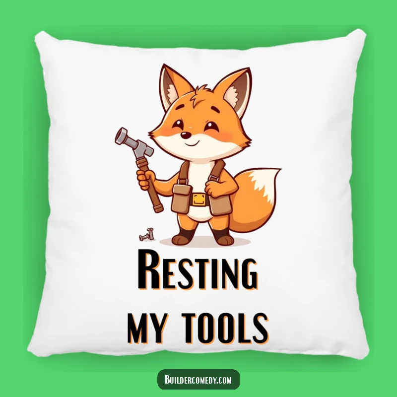 Funny Fox Hammering Pillow: Comfy & Quirky DIY Decor Gift