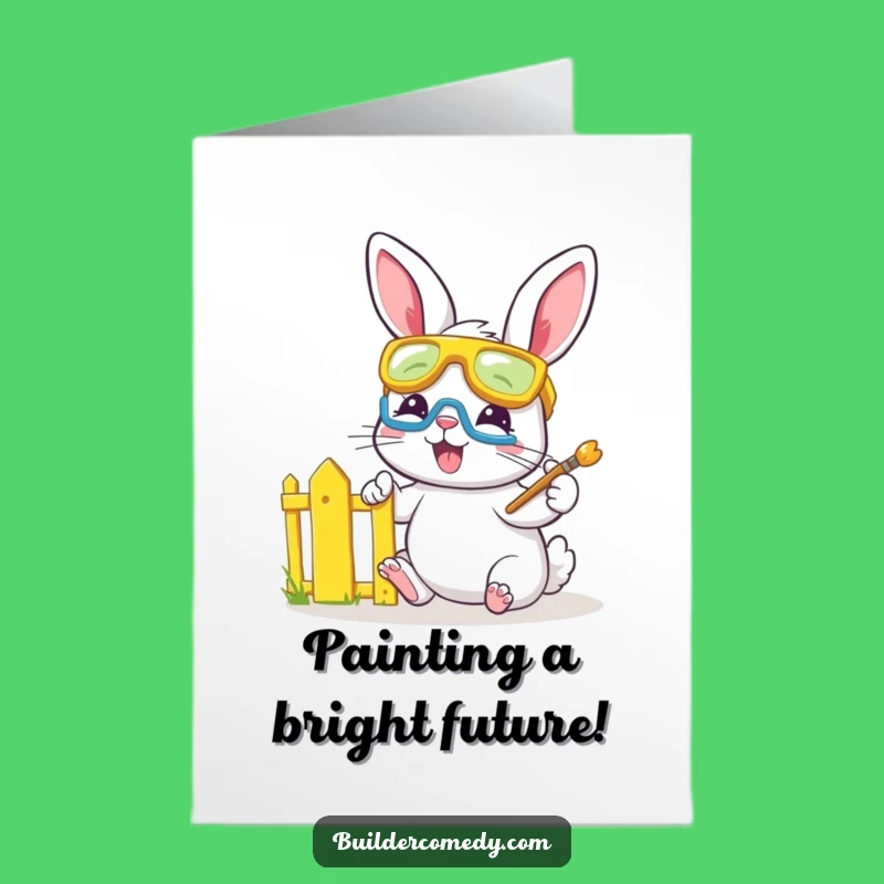 Free Printable Congrats Card Funny Bunny Painter DIY Downloadable Gift
