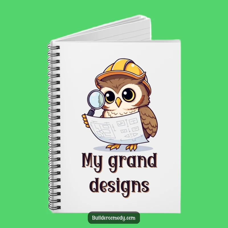 Funny Owl Blueprint Notebook: Jot Down Ideas with Wise Humor