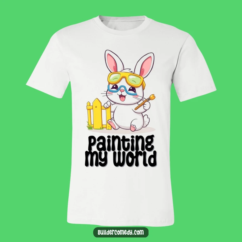 Funny Bunny Painter T-Shirt: Cute Goggle-Wearing Bunny Gift