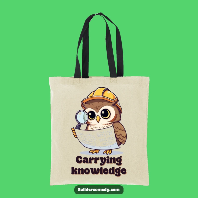 Funny Owl Blueprint Tote Bag: Carry Your Plans with Wisdom